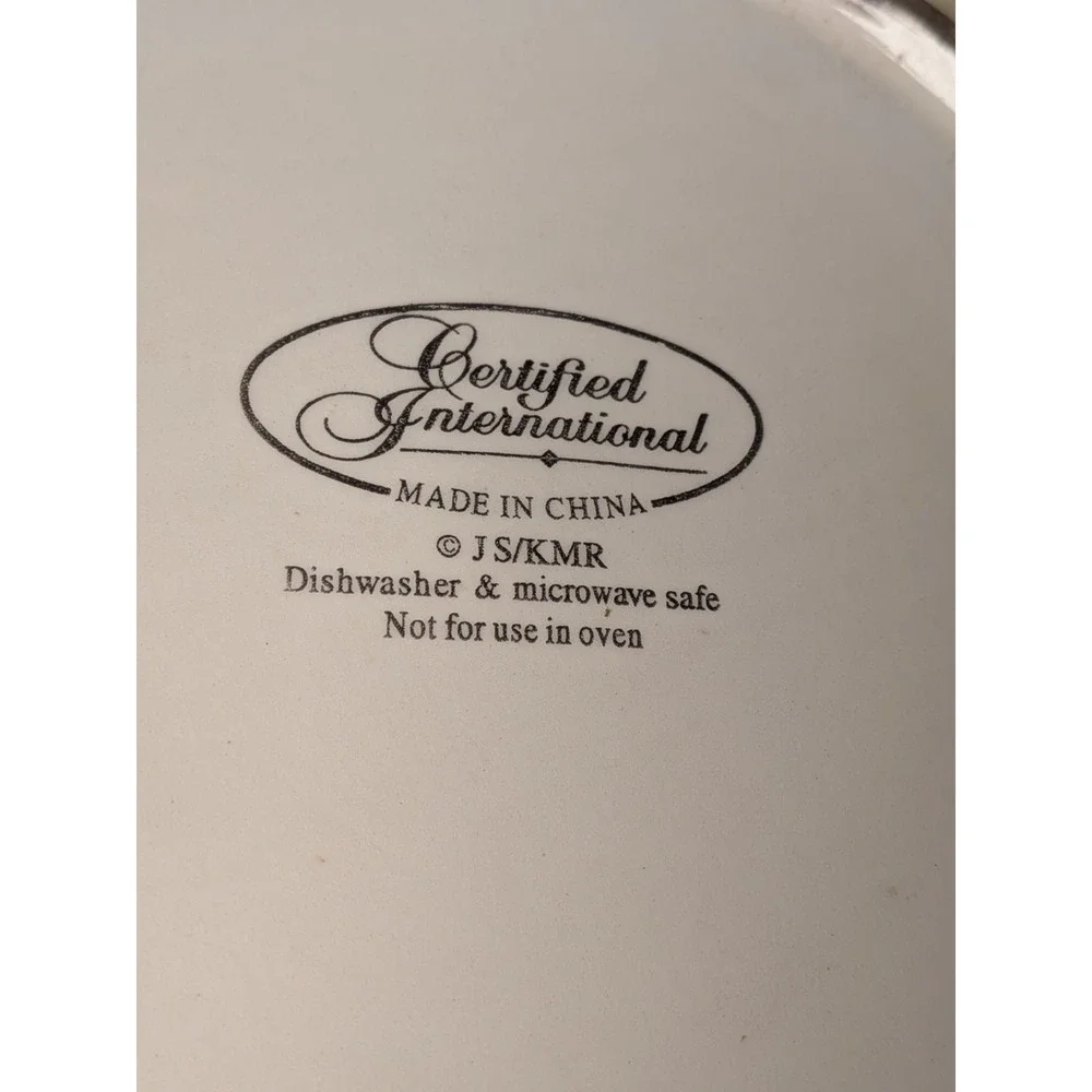 Certified International Artichoke Ceramic Pasta Serving Bowl Red Gold 11.25 inch